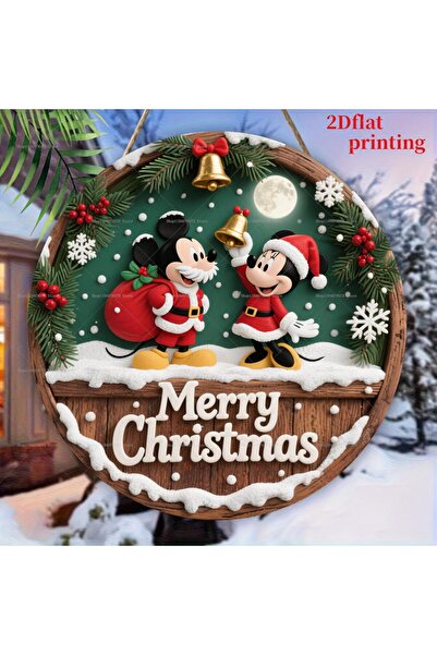 Miniso 20 سم × 20 سم MB-0611 لافتة عيد ميلاد سعيد ديزني ميكي ميني ماوس لوحة خ...