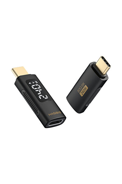 Choice محول هاجيبيس أسود USB C بقوة 240 واط مع شاشة LED وموصل USB4 PD للشحن ا...