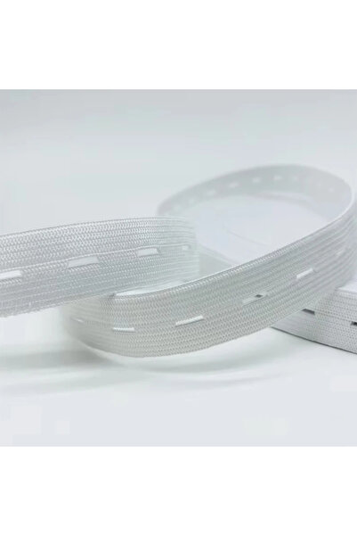 Choice أخرى أخرى أبيض20 مم 5 أمتار 5 أمتار حزام مطاطي بفتحة أزرار مضفرة، حزام...