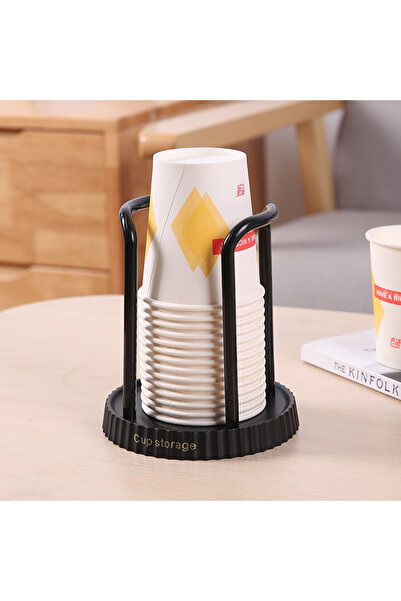 Choice1 حامل أكواب ورقية بسيط باللون الأسود، رف تخزين أكواب للاستخدام مرة واح...