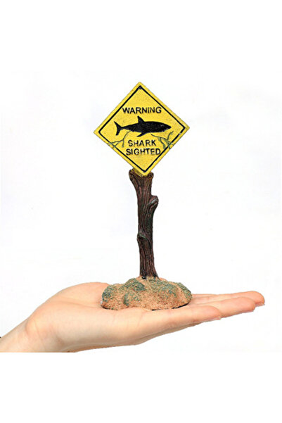 choice2 علامة تحذير صفراء زينة حوض السمك الراتنجية زينة لافتة تحذير سمكة قرش ...