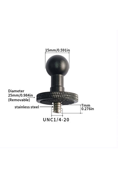 Choice 1PCS 15mm 25base 7S Bolt Aluminum Alloy 17mm Ballhead Stainless Steel ...