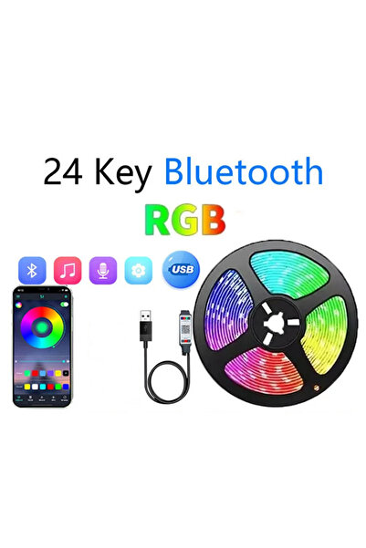 Choice شريط إضاءة LED USB 1M-30M غير مقاوم للماء بتقنية البلوتوث من 3M، متعدد الألوان، مع تحكم بلوتوث و24 مفتاحًا للتحكم عن بعد