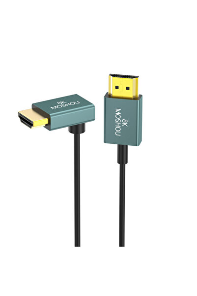 Choice كابل MOSHOU رفيع للغاية 8K HDMI 2.1 بزاوية 90 درجة لأسفل بطول 2 متر (6...