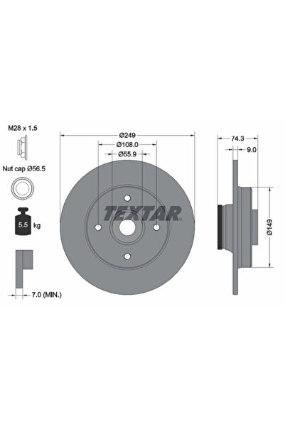 Krieger Дискови спирачки Citroen C4 2/DS4 Peugeot 308 1/308 Cc