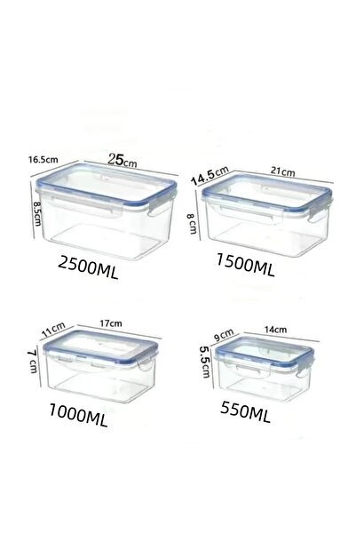 Choice مجموعة من أربع قطع من صناديق تخزين الثلاجة المستطيلة المغلقة باللون الأبيض مع غطاء من البلاستيك لحفظ الخضروات في الميكروويف