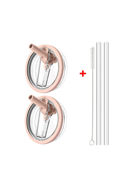 Choice وردي - قطعتان × غطاء شفاط سعة 40 أونصة لغطاء كوب ستانلي فليب سترو مانع...