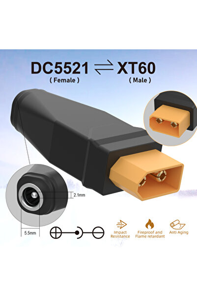 Choice5 DC5521 F إلى XT60 M XT60 إلى رأس موصل DC5211 تحويل إلى قابس DC5521 55...