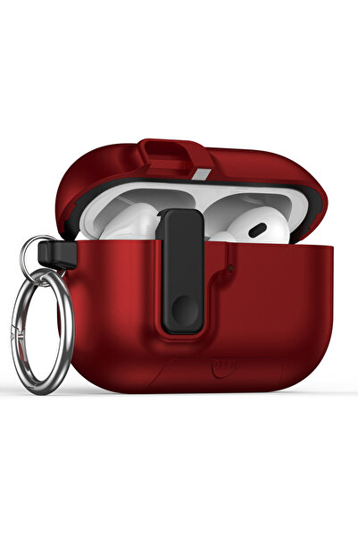 Choice حافظة واقية لأجهزة Airpods Pro 3 باللون الأحمر 2025 مع حامل هاتف بتصمي...