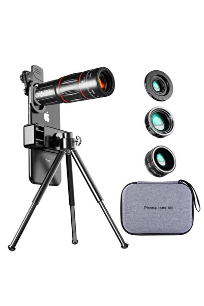 Choice عدسة تليفوتوغرافي سوداء 28X HD عدسة هاتف عدسة تلسكوب تكبير ماكرو لهاتف آيفون وسامسونج الذكي