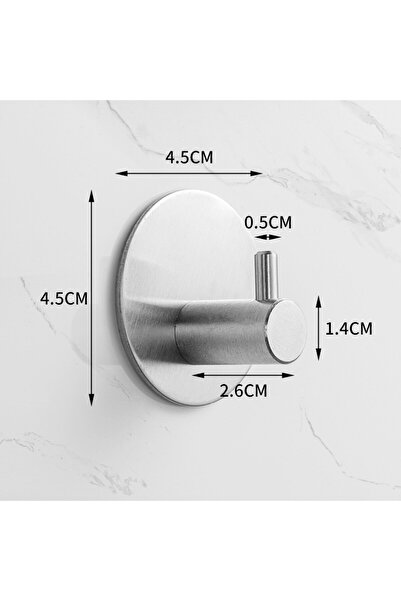 Choice 6 قطع دائرية فضية من 2 إلى 10 قطع من خطافات ذاتية اللصق من الفولاذ المقاوم للصدأ شديدة التحمل خطافات جدارية منشفة ملابس R