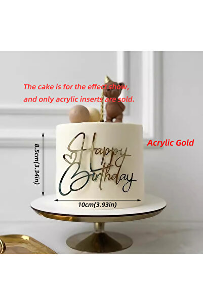 Choice32 1pc A1 Gold Acrylic 1/5 pcs Acrylic Cake Toppers Happy Birthday Cake...