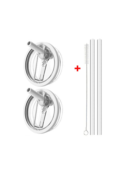 Choice أبيض - قطعتان × غطاء 40 أونصة من ماصة ستانلي فليب سترو مانع للتسرب وغط...