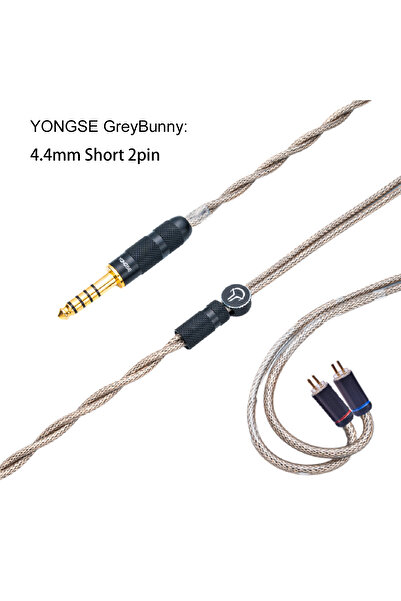 Yongse 4.4 مم قصير 2 دبوس GreyBunny أحادي الكريستال النحاسي + مركز نحاسي أحاد...