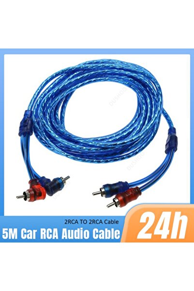 Choice black 1PCS 5m Car Modified Dual RCA to RCA Audio Cable Pure Copper Car Audio Power Amplifier Cable A