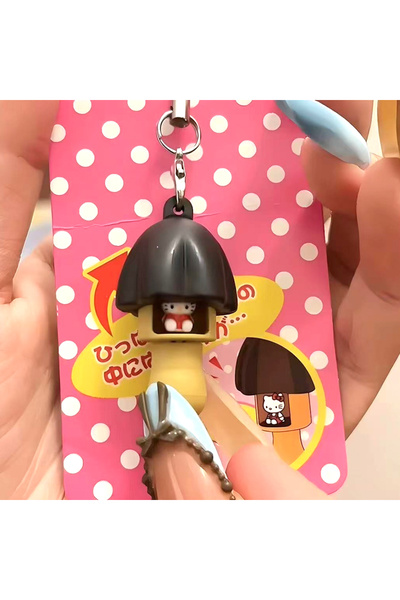 Miniso A New Japanese Charms Resin Chocolate Mushroom Hello Kitty Keychains Bag Pendant Kawaii Cute Vintag.