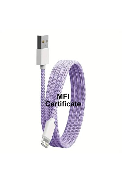 Choice كابل USB أرجواني بطول متر واحد لأجهزة iPhone 14 13 12 11 Pro Max Xs 8 ...