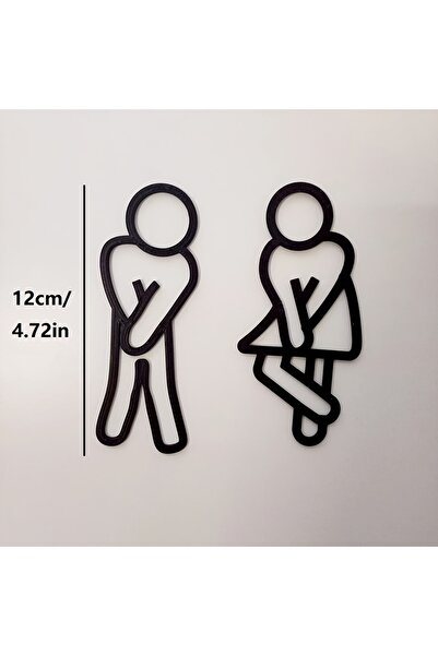 Choice set Funny Bathroom Signs for Men Women Creative 2D Flat Restroom Door ...
