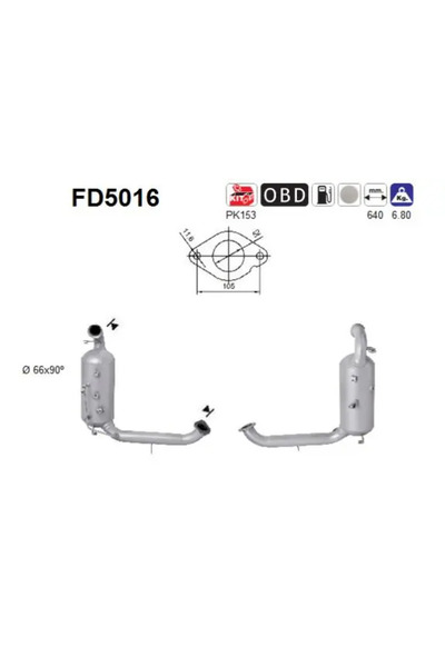 As Filtru Funingine/Particule Sist.De Esapament Ford C-Max/Focus 2 Mazda 3
