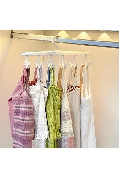 Choice علاقة ملابس دوارة بيضاء بـ ١٢ خطافًا - منظم خزانة موفر للمساحة للربطات...