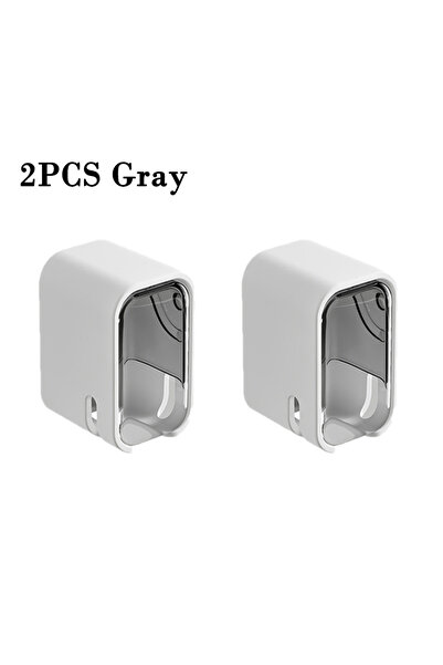 Choice حامل فرشاة أسنان مثبت على الحائط من قطعتين باللون الرمادي، صندوق تخزين...