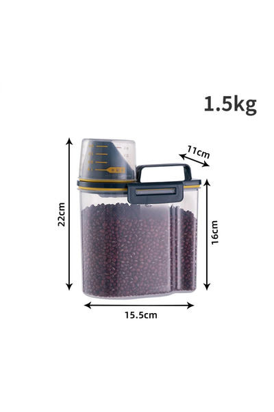 Choice حاوية تخزين طعام الحيوانات الأليفة الفاخرة باللون الأسود سعة 1.5 كجم م...