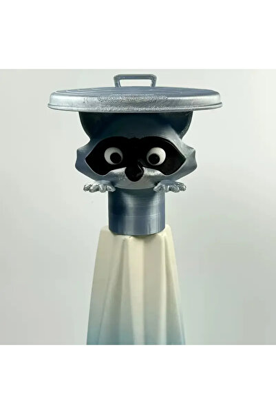 Choice حامل ورق تواليت أبيض بلاستيكي بتصميم خفاش مرح مطبوع راكون ثلاثي الأبعا...