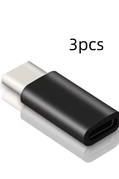 Choice أسود 3 قطع 3 قطع محول شاحن Lightning أنثى إلى USB C ذكر لجهاز IPhone 1...