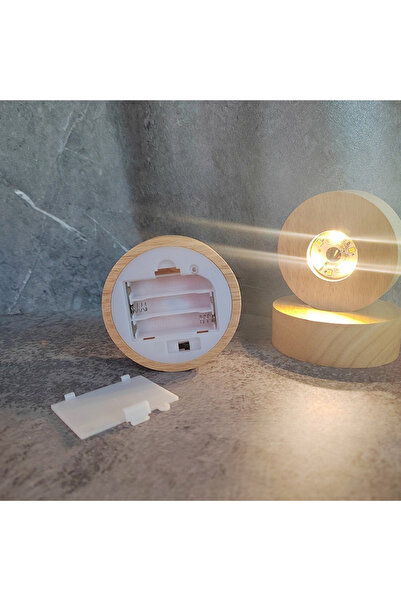 Choice3 Warm Light 1pc-10cm 3D Crystal Glass Resin Balls Wooden Display Stand...