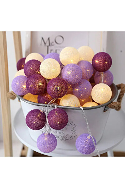 Choice 1.5 متر 10 مصابيح LED على شكل C-Purple 20LED سلسلة أضواء كرات قطنية جا...