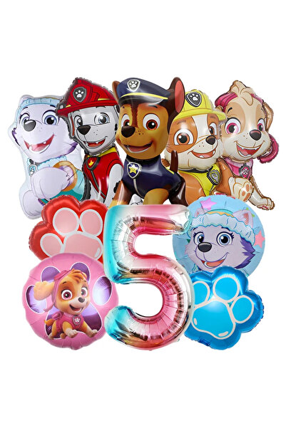 PAW PATROL 1 حزمة من 5 بالونات من رقائق الألومنيوم على شكل شخصية كرتونية لشخص...