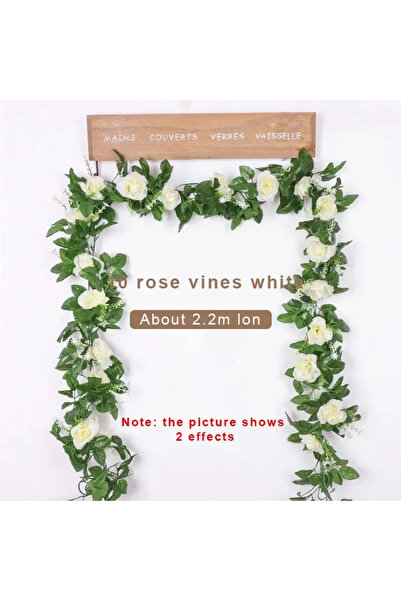Choice 1pcs 2 2M 1Pcs 2.2M Artificial White Flower Fake Hanging Fake Vine Plants Leaves Artificials Garland