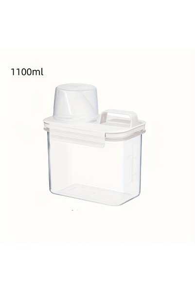 Choice صندوق تخزين مسحوق الغسيل شفاف بسعة 1100 مل، قطعة واحدة، صندوق تخزين من...