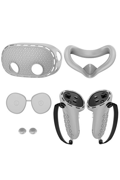 Choice رمادي متوافق مع ملحقات Meta Quest 3S، غطاء وجه سيليكون VR، غطاء صدفي، ...