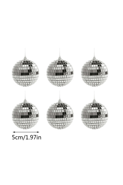Choice 6 قطع 5 سم 6/12 قطعة كرة ديسكو صغيرة بمرآة ضوء المسرح كرة زجاجية فضية ...