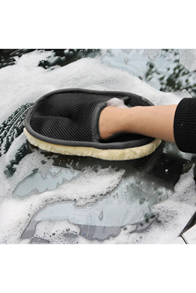 Choice black 1pcs Car Washing Imitation Wool Gloves Thickened Plush Car Wiping Gloves Waxing Polishing Car