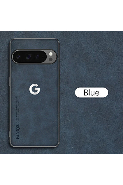 Choice حافظة هاتف فاخرة من جلد الغنم باللون الأزرق لهاتف Pixel 10 Pro، غطاء ك...