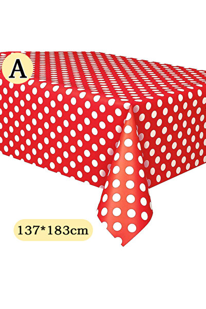 Choice 137*183cm red Plastic Disposable Dot Tablecloth Birthday Party Wedding Christmas Table Cover Wipe Co