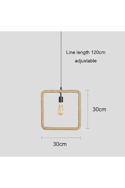 HAMER Modern square pendant lamp made of thick rope