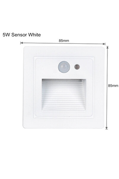 Choice مصابيح حائط مقاومة للماء IP65 تعمل على إضاءة السلالم للغرفة بمستشعر 5 وات أبيض بارد 6000 كلفن