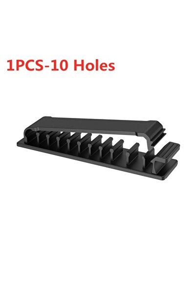 Choice 1X10 Holes-Black Cable Organizer Self Adhesive Cable Clips USB Cable Management Clamp Car Home Desk
