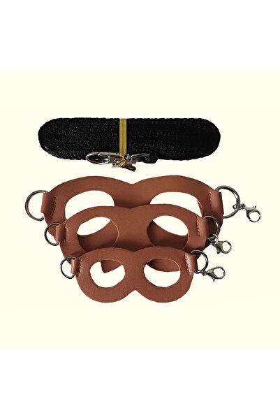 Choice طقم مكون من 4 قطع من حزام ومقود Sugar Quoll بني اللون، طوق قابل للتعدي...