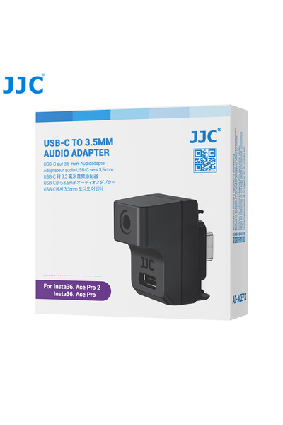 Choice محول ميكروفون JJC باللون الأسود لكاميرا Insta360 Ace Pro 2 Ace Pro Ace...