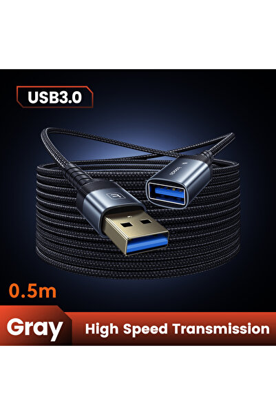 Toocki كابل USB 3.0 بطول 0.5 متر ذكر إلى أنثى، كابل تمديد USB بسرعة نقل 5 جيج...