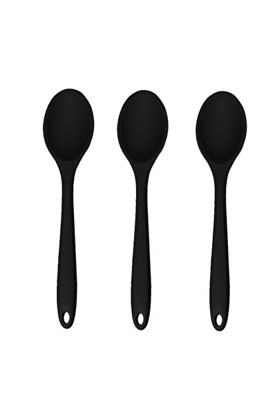Choice black 3pcs Silicone Spoon Mixing Soup Spoons Kitchen Mixing Ladle Cooking Utensils Kitchenware Tool