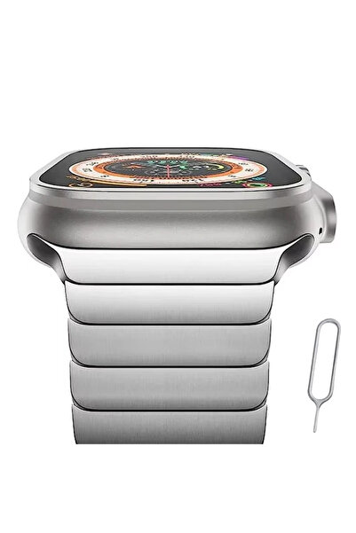 Choice S10-46 42 44 45 49 مم حزام معدني فضي لساعة Apple Watch Band Ultra 2 49...