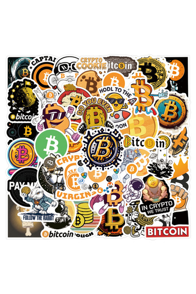 Choice MULTICOLOR 60Pcs Cartoon Bitcoin Coin Stickers BTC DIY Stickers Scrapb...