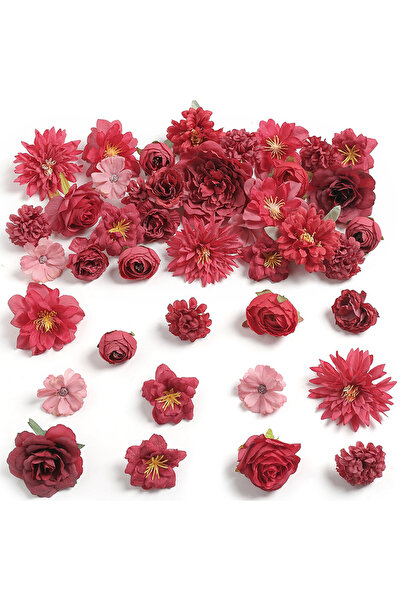 Choice أحمر - 21 قطعة 18/21 قطعة متعددة الألوان مختلطة 5 سم زهور صناعية من ال...