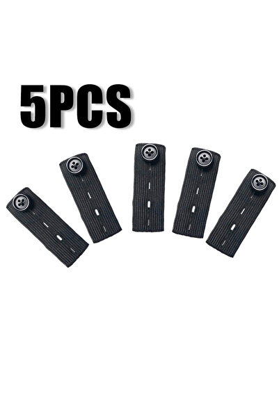 Choice5 حزام خصر مطاطي أسود 5 قطع 1/5 قطعة حزام تمديد خصر عملي للنساء الحوامل