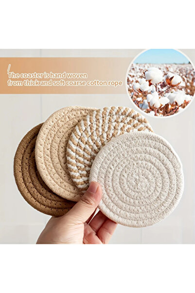 Choice 4PCS 4pcs Absorbent Drink Coasters, Minimalist Cotton Fabric Coasters ...